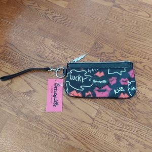 Betsy Johnson wristlet black